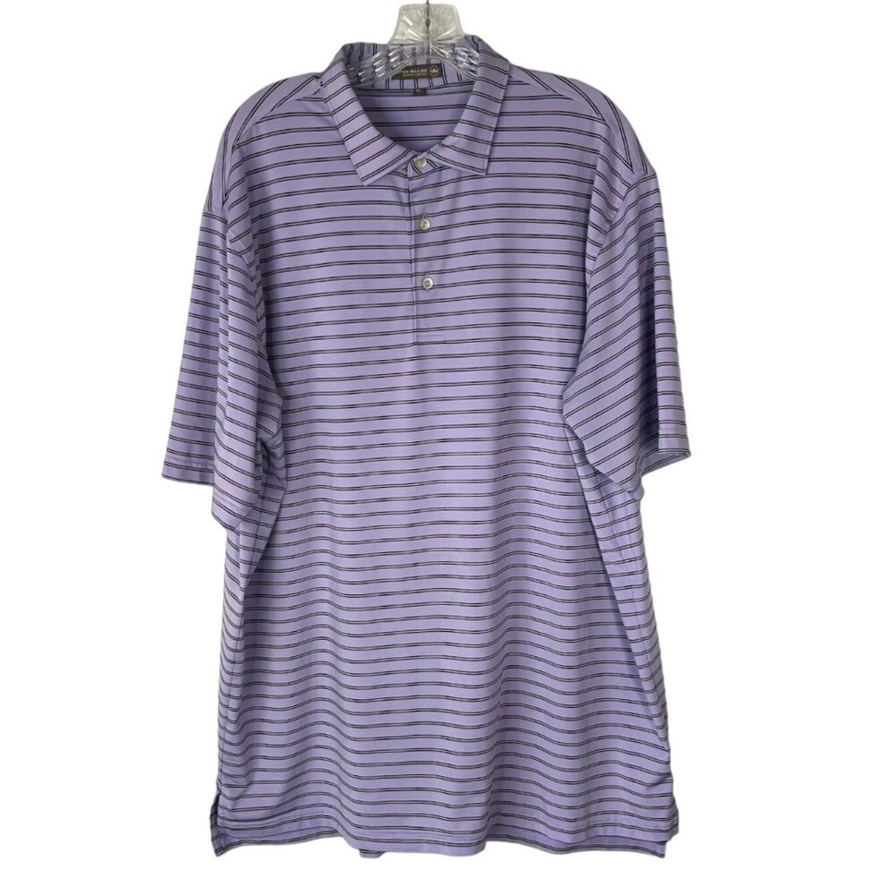 Peter Millar Summer Comfort Golf Polo Shirt Mens XL Pale Purple Black
